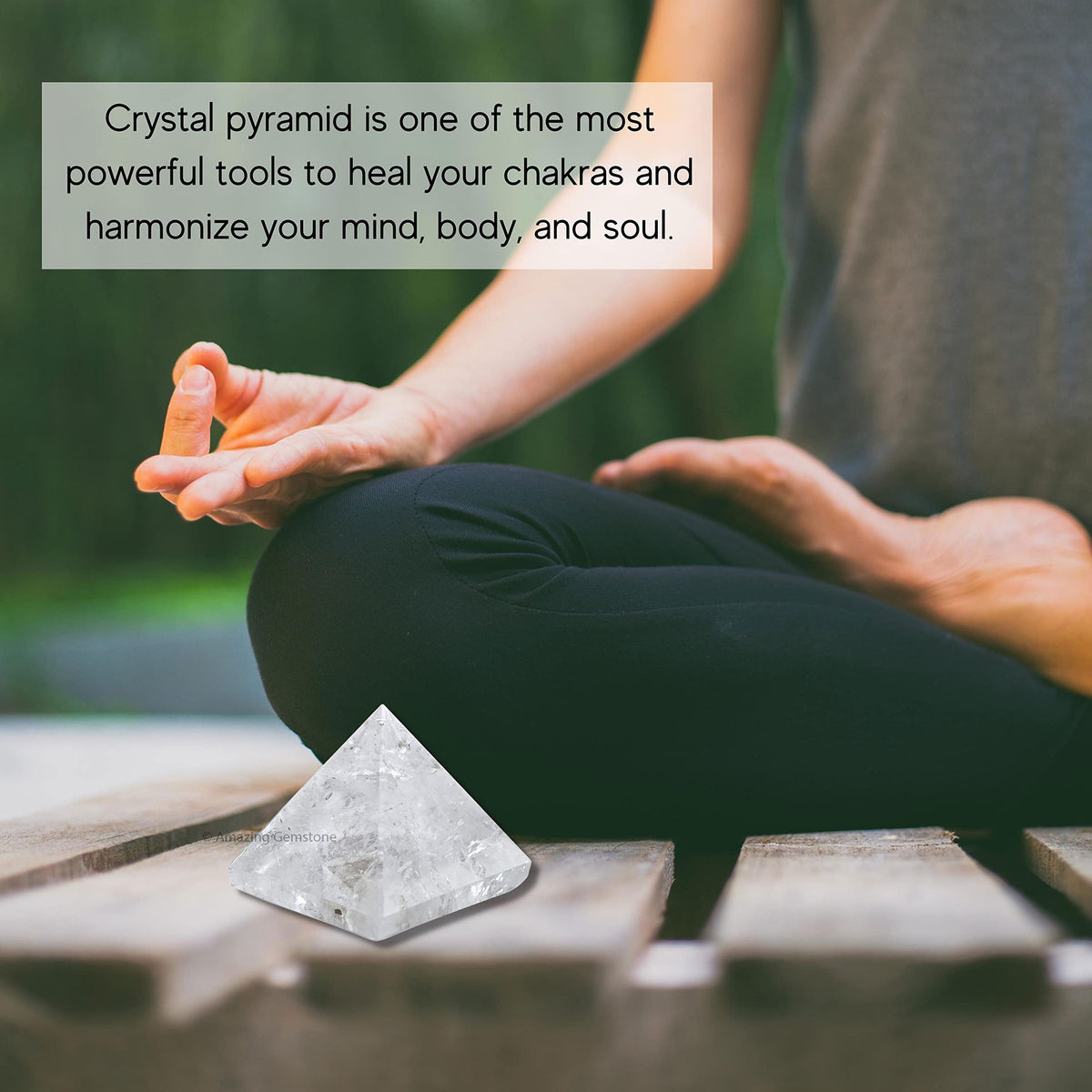 Amazing Gemstone Clear Quartz Pyramid Crystal Healing Stones - 2" Great Pyramid Figurine of Natural Stone Pyramid for Meditation, Reiki, Chakra Balancing and Crystal Pyramids Grid
