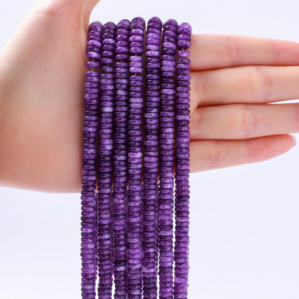 Natural Dark Amethyst Disk Stone Spacer Beads 6x2mm 38cm/str Flat Rondelle Loose Semi Gemstone Caps for Making Bracelets Necklace