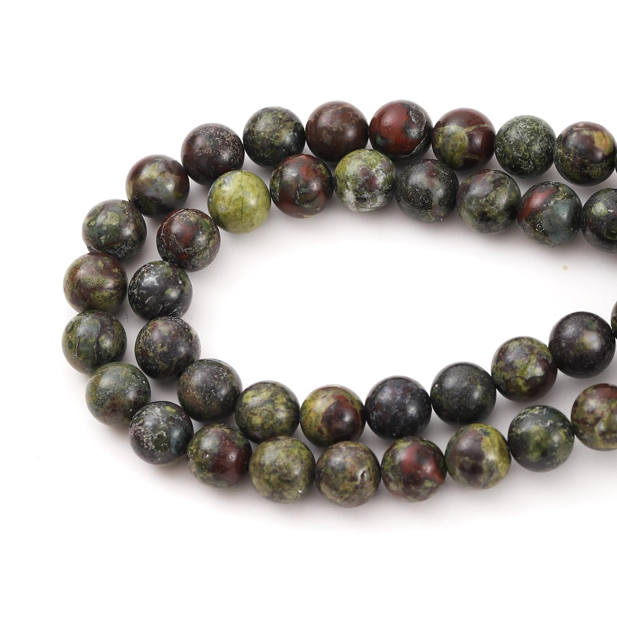 6mm 60pcs DIY Natural Dragon Blood Stone Beads Round Healing Crystal Gemstone Loose Beads for Jewelry Making Handmade Bracelet Necklace