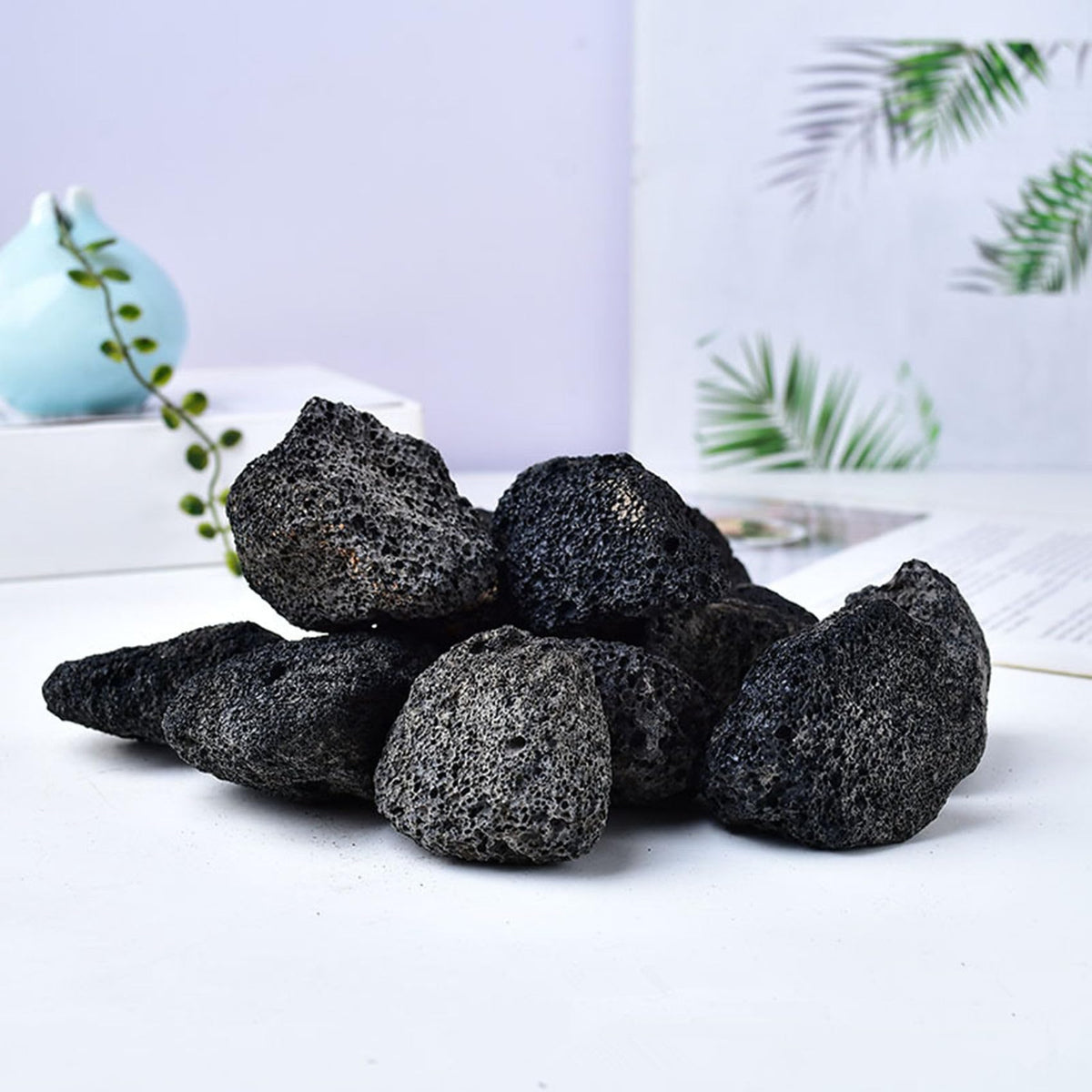 Lava Rock Raw Crystals Healing Crystals Natural Rough Stones 1.2-2" for Tumbling, Fountain Rocks, Yoga, Meditation, Polishin, Gift 25
