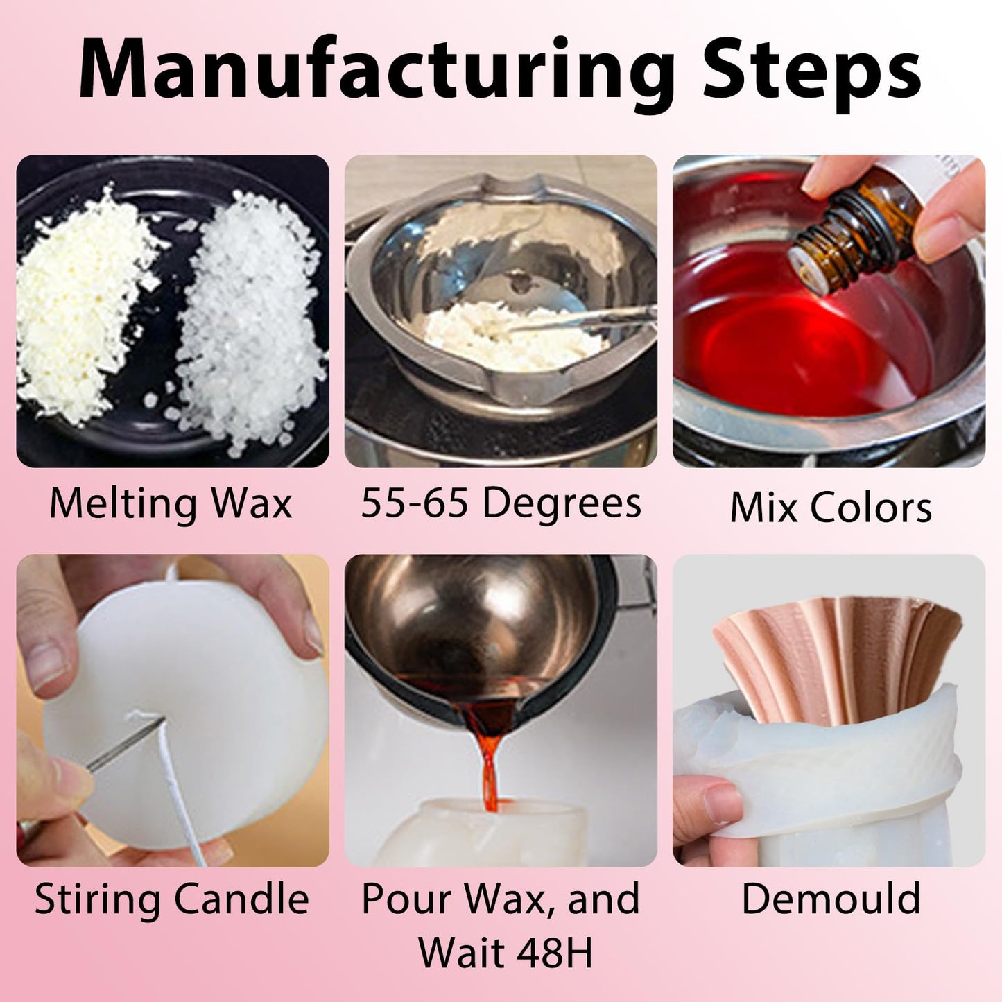 2 Pack Flower Bouquet Candle Mold, Silicone Molds for Epoxy Resin Wax Soap & Candle Making Floral Mold for Crafts Casting Home Wedding Decoration DIY Handmade Valentine's Day Gifts