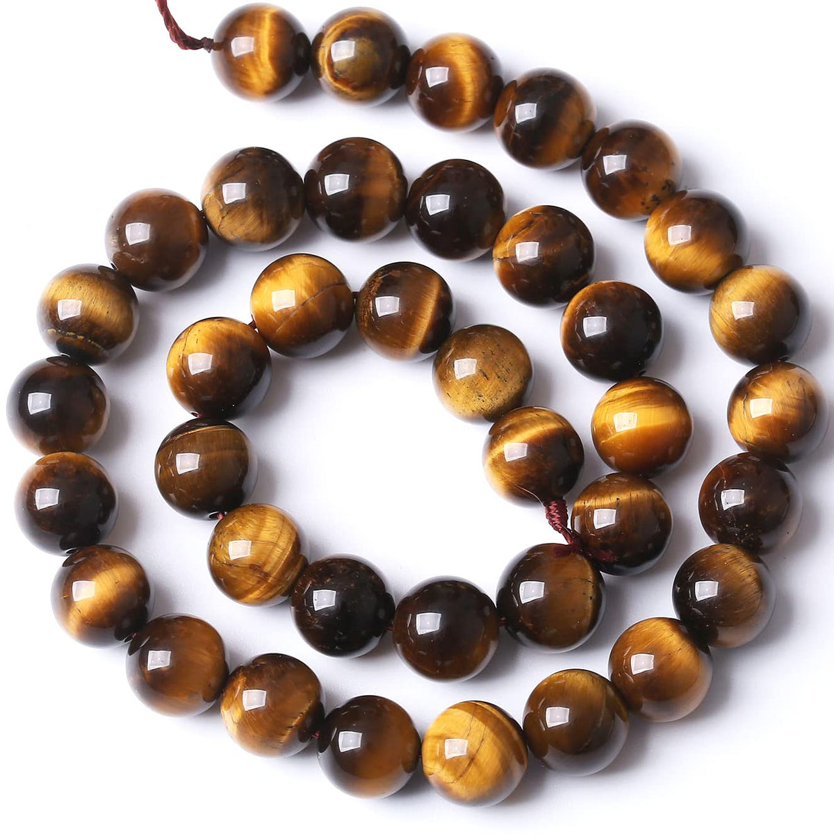 36PCS 10MM AAA Yellow Tiger Eye Stone Beads Natural Gemstone Bead Crystal Healing Energy Jewelry Making DIY 15 inches