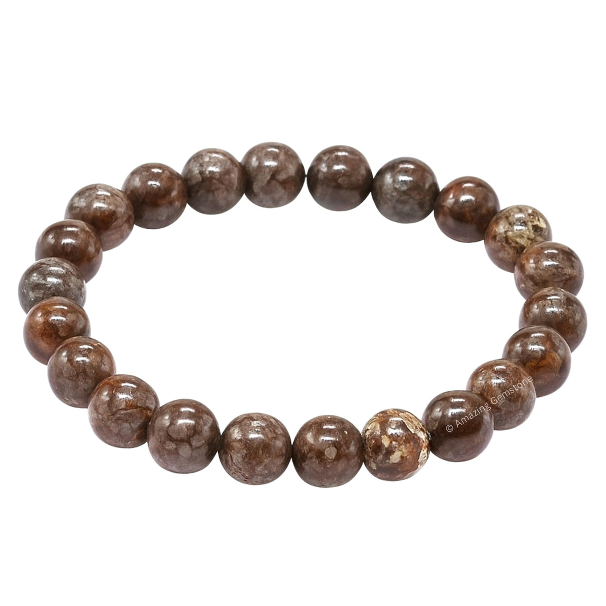 Amazing Gemstone Crystal Bracelet for Women Men's Gifts - Protection Healing Crystal Bracelet - 8mm Gemstone Beaded Stretchable Bracelet Pulseras Para Hombres Mujer Stocking Stuffers Mothers Day Gift (Brown Snowflake Obsidian)