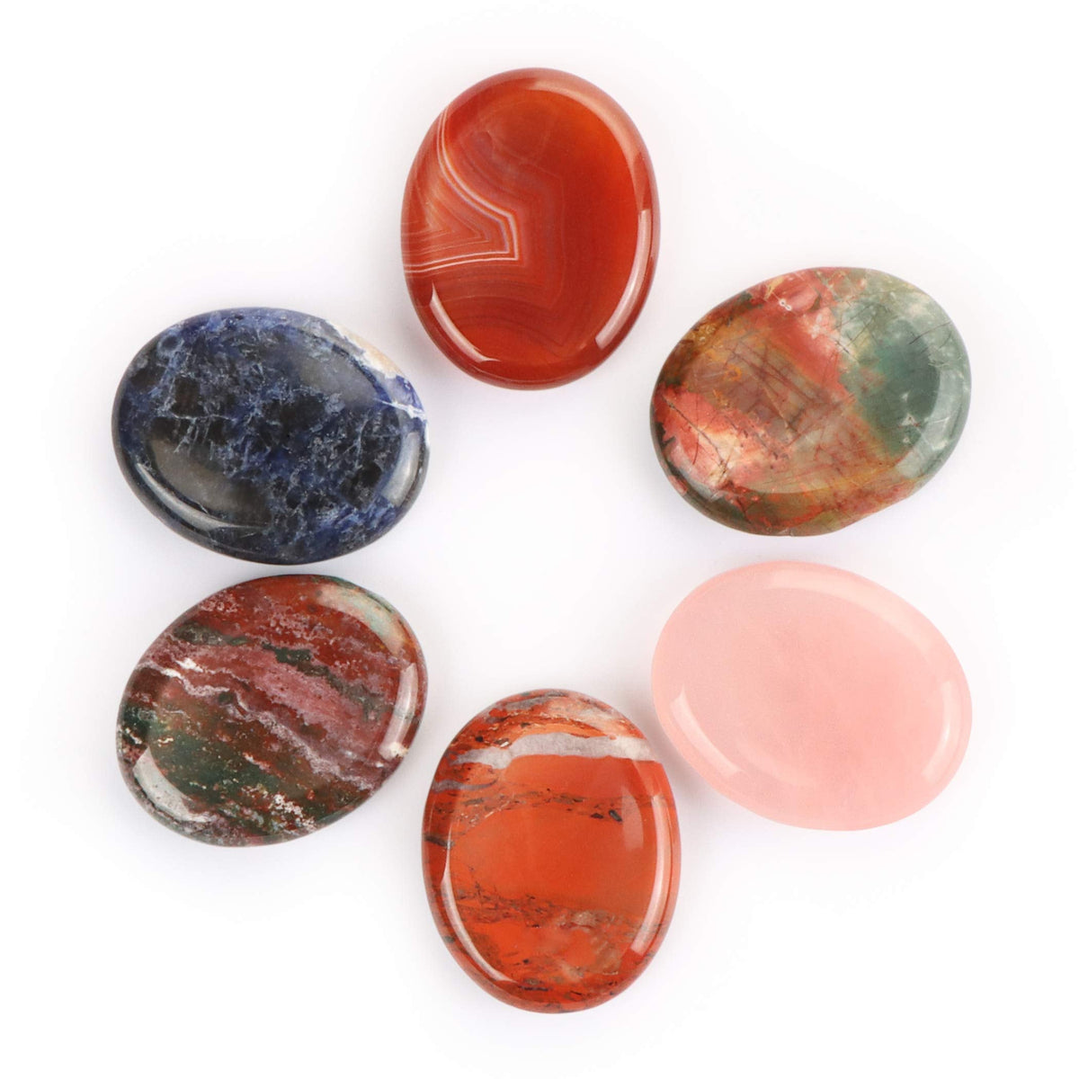 Artistone Thumb Worry Stones Chakra Healing Crystal 2.0 Inch Hand Carved Pocket Palm Stones for Anxiety Stress Relief Meditation Spiritual Protective