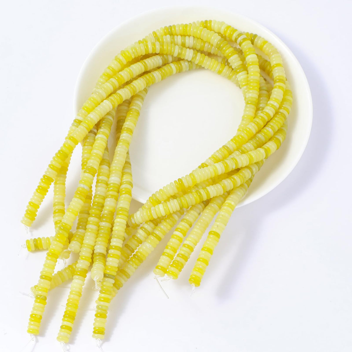 Natural Lemon Jade Disk Stone Spacer Beads 6x2mm 38cm/str Flat Rondelle Loose Semi Gemstone Caps for Making Bracelets Necklace