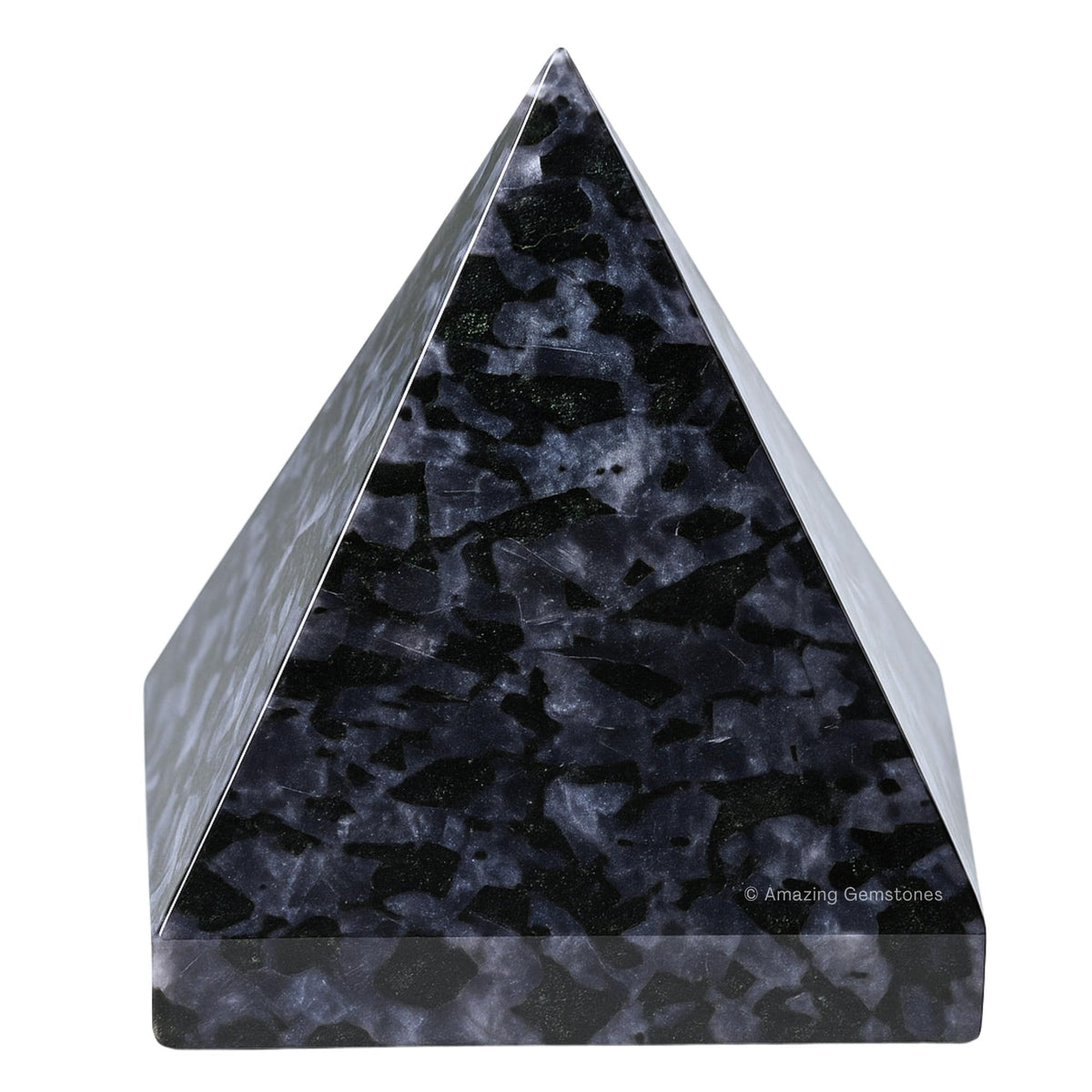 Amazing Gemstone Indigo Gabbro Pyramid Crystal Healing Stones - 2" Great Pyramid Figurine of Natural Stone Pyramid for Meditation, Reiki, Chakra Balancing and Crystal Pyramids Grid