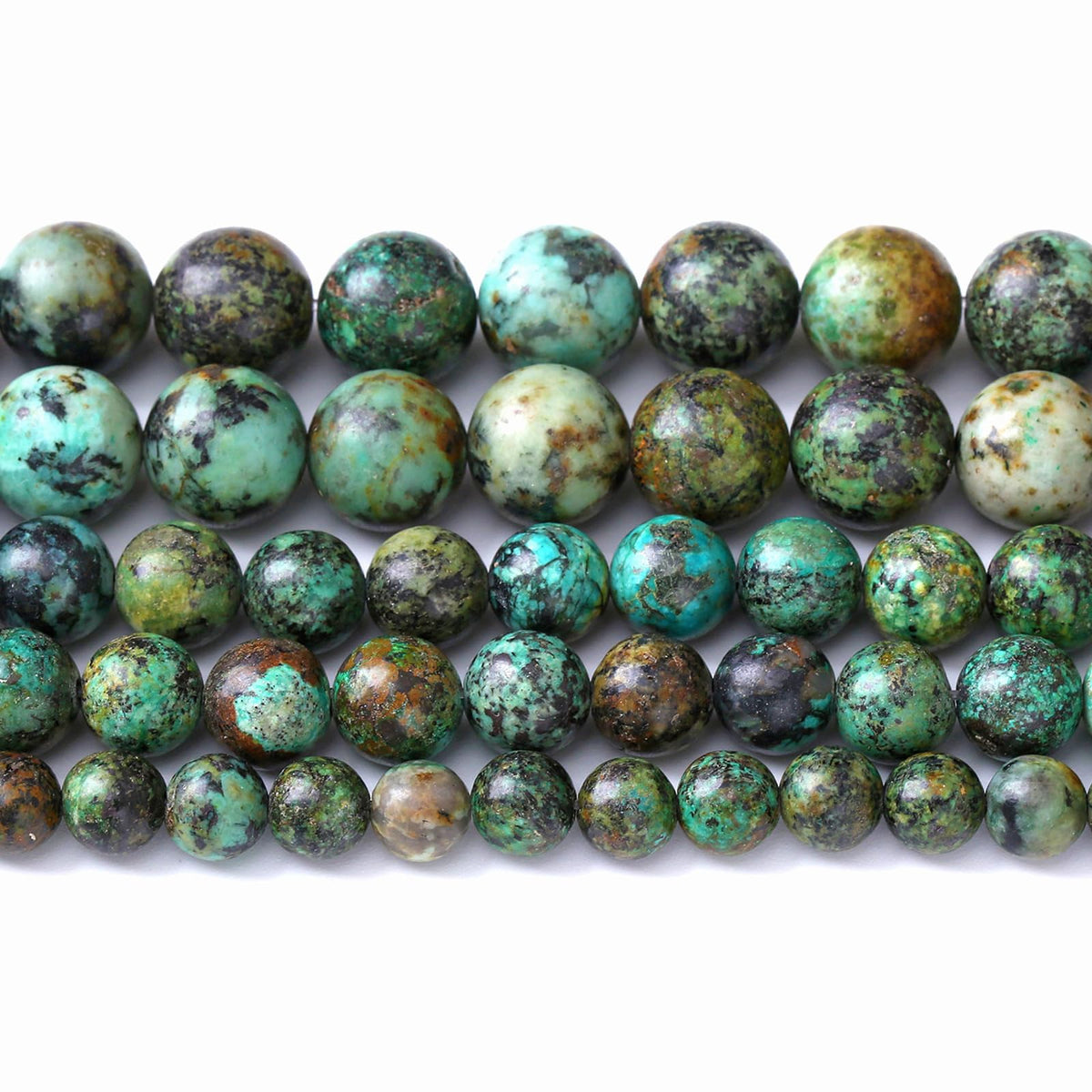 8MM 45PCS Natural Stone Green African Turquoise Spacer Loose Beads for Jewelry Making DIY Bracelet Necklace