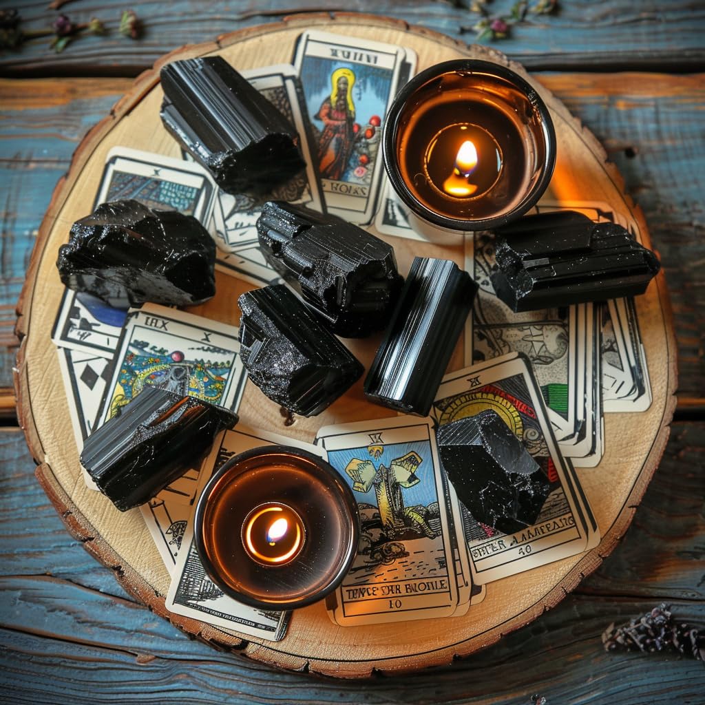 2 lb Black Tourmaline Bulk Raw Crystals and Healing Stones for Tumbling, Wire Wrapping, Wicca Reiki,Meditation