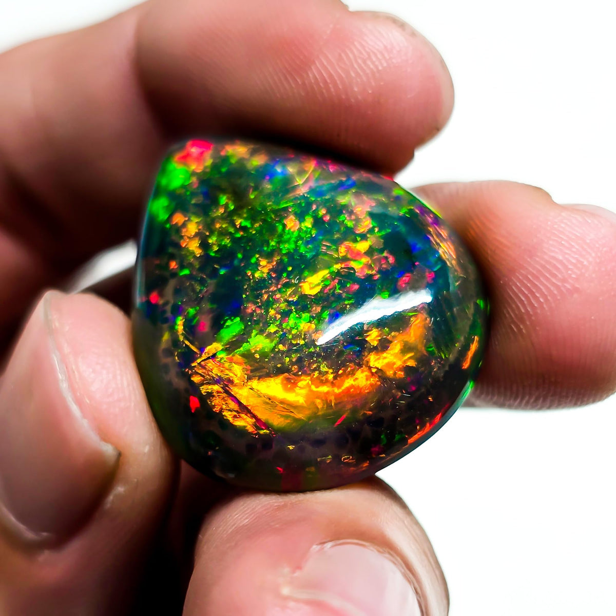21.50 Ct Welo Fire Ethiopian Opal | Oval Cabochon Loose Gemstone 23x18 mm