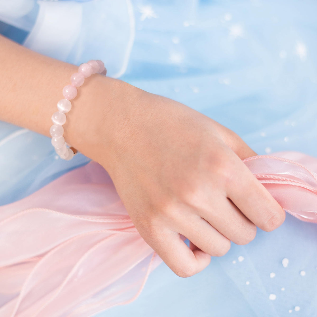 Ayriwoyi Rose Quartz Bracelet for Women Healing Crystal Stone Beaded Bracelet Aquamarine Love Bracelet Carnelian Selenite Bracelets