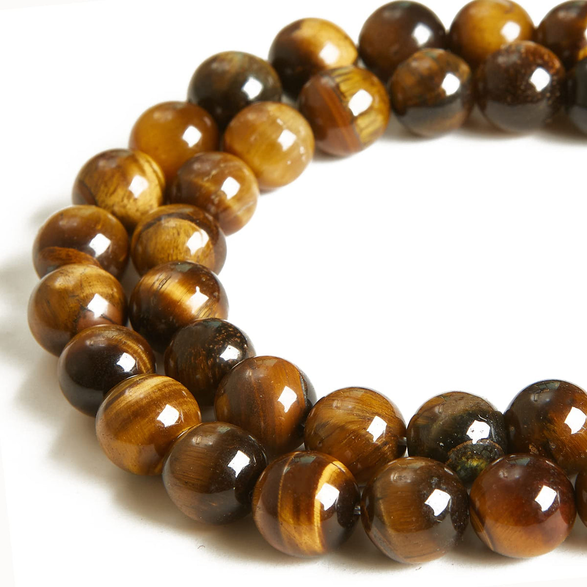 35pcs 10mm Natural Yellow Tiger Eye Beads Gemstone Beads Round Loose Beads for Jewelry Making