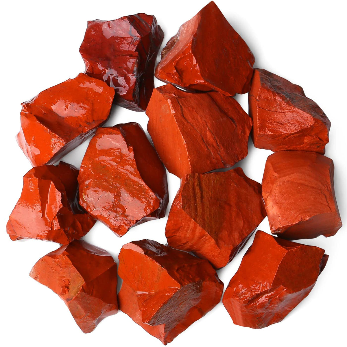 QINJIEJIE 0.9Lbs Red Jasper Raw Crystals Natural Rough Stones Bulk Large 1" Rocks Wholesale Reiki Healing Gemstones Decorative Fountain Rocks for Tumbling Cabbing Polishing Wire Wrapping Wicca