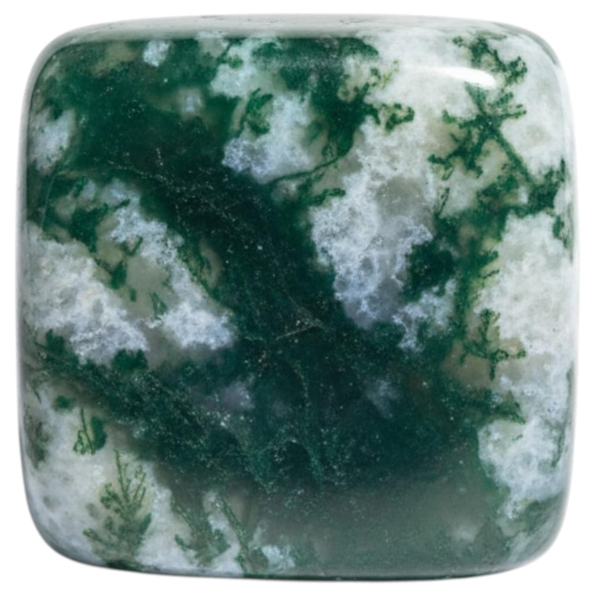 Moss Agate Tumbled Stone – Natural Green Crystal Gemstone for Positivity, Growth & Balance – Pocket Stone for Meditation, Reiki, Chakra, Yoga & Spiritual Décor
