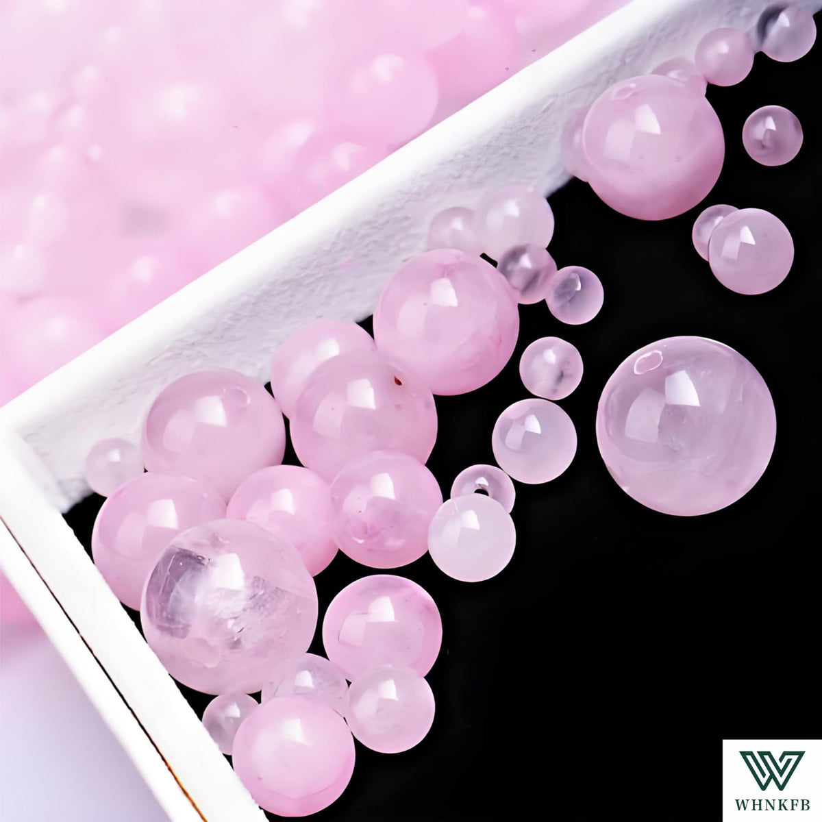 WHNKFB 8mm 50PCS Natural Full-Bodied Rose Quartz Round Beads, Opaque Loose Pink Crystal Beads for Jewelry Making Craft - 4mm 6mm 8mm 10mm Options with Free Elastic Cord