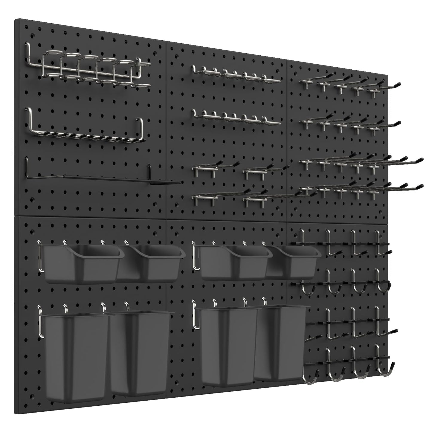 Daanxw Peg Board Kit, Includes Pegboard and Accessories,with Hooks and Bins,Peg Board Wall Organizer for Office,Ornaments Display,Crafts Organization (129, Black)