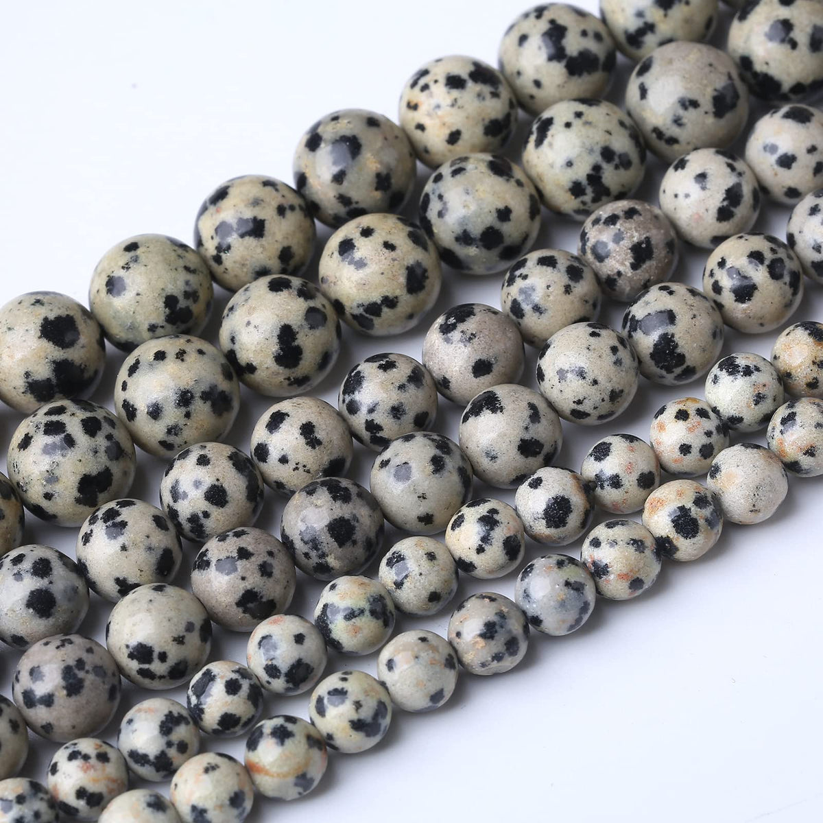 60PCS 6MM Natural Dalmatian Jasper Stone Beads Energy Healing Beads for DIY Jewelry Bracelet Necklace Making for Jewelry Making15Inch