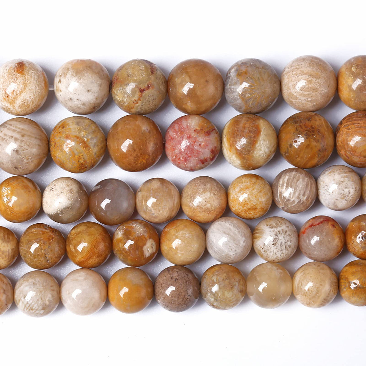 6MM 57PCS Natural Stone Coral Jade Chrysanthemum Beads for Jewelry Making DIY Bracelet