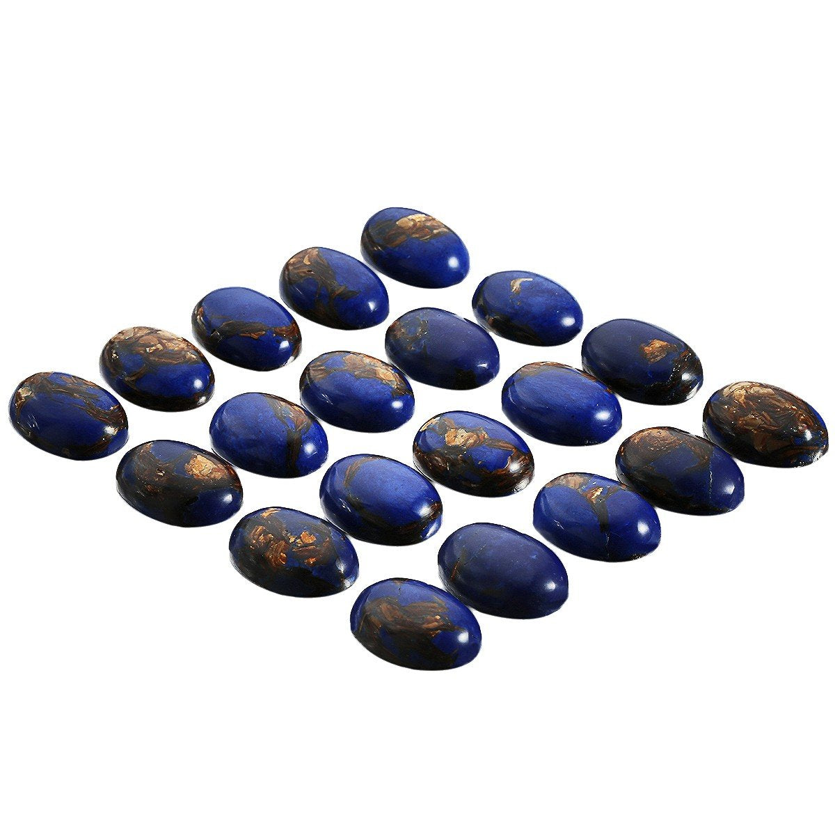 rockcloud 18x25mm Oval Cabochon Flatback Semi-precious Stones Sea Sediment Jasper for Jewelry Making Pack of 5
