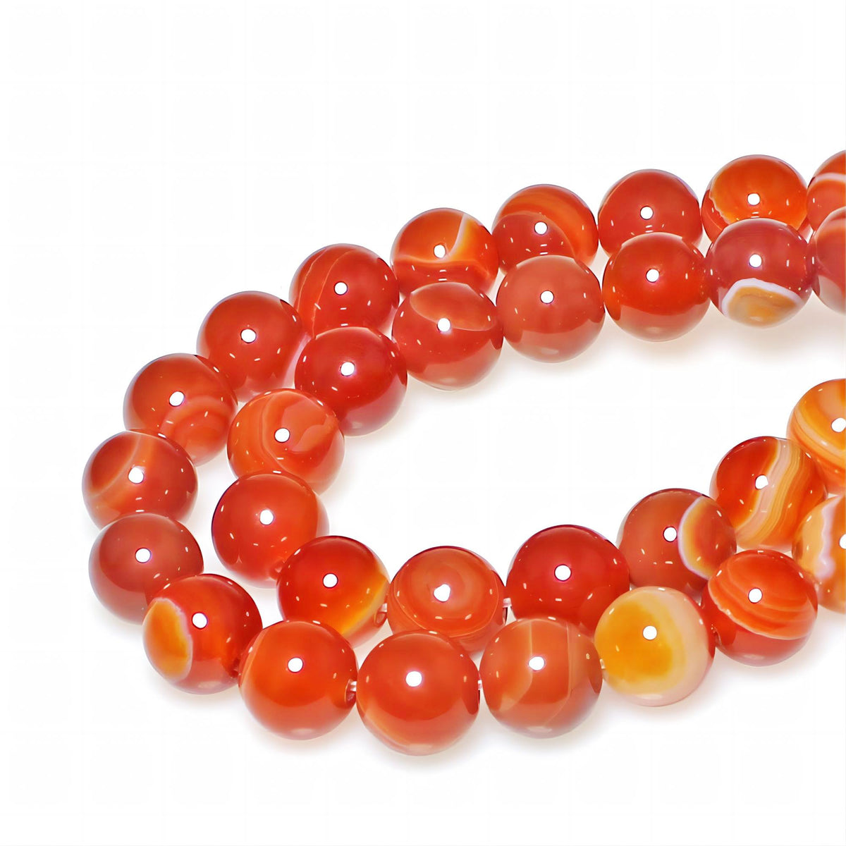 MJDCB Natural Red Striped Agate Beads Round Loose Beads for Jewelry Making DIY Bracelet Necklace (8mm)