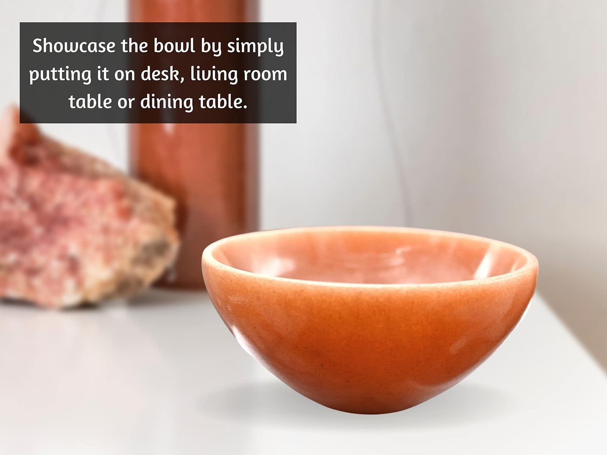 Red Aventurine Crystal Bowl - 2 Inch Decorative Bowls for Room and Home Decor - Gemstone Healing Crystals for Elegant Display, Positive Energy Balance and Gift