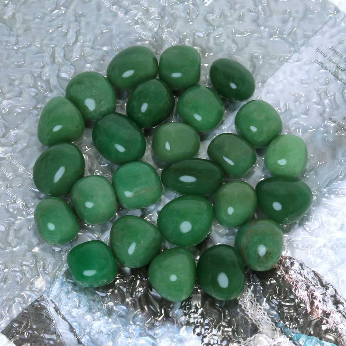 Namzi Brazilian Tumbled Polished Natural Green Aventurine Crystals, Crystals and Healing Stones Quartz Bulk for Wicca, Reiki, Healing Energy, Chakra Stones, Witchcraft Supplies(10 Pcs)