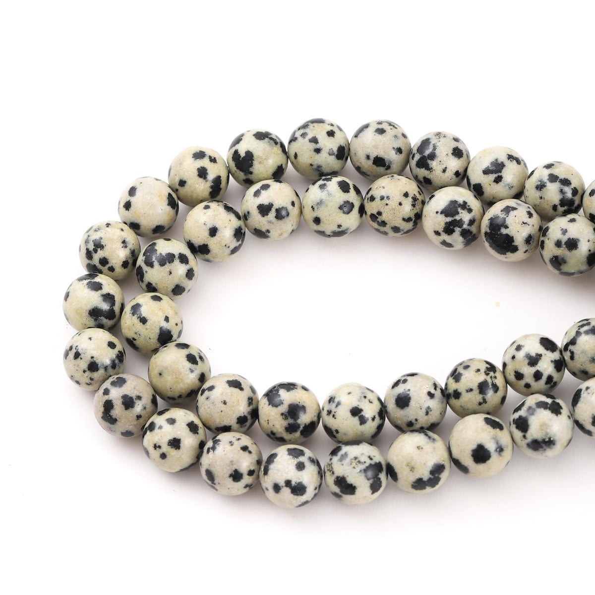 8mm 45pcs DIY Natural Dalmatian Stone Beads Round Healing Crystal Gemstone Loose Beads for Jewelry Making Handmade Bracelet Necklace