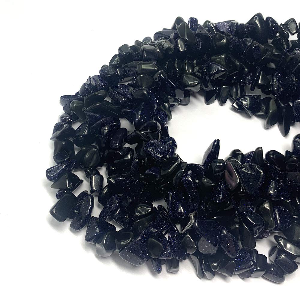 31 inches Chip Stone Loose Gemstones Beads Drilled Strand for Jewelry Making (Blue Sandstone)