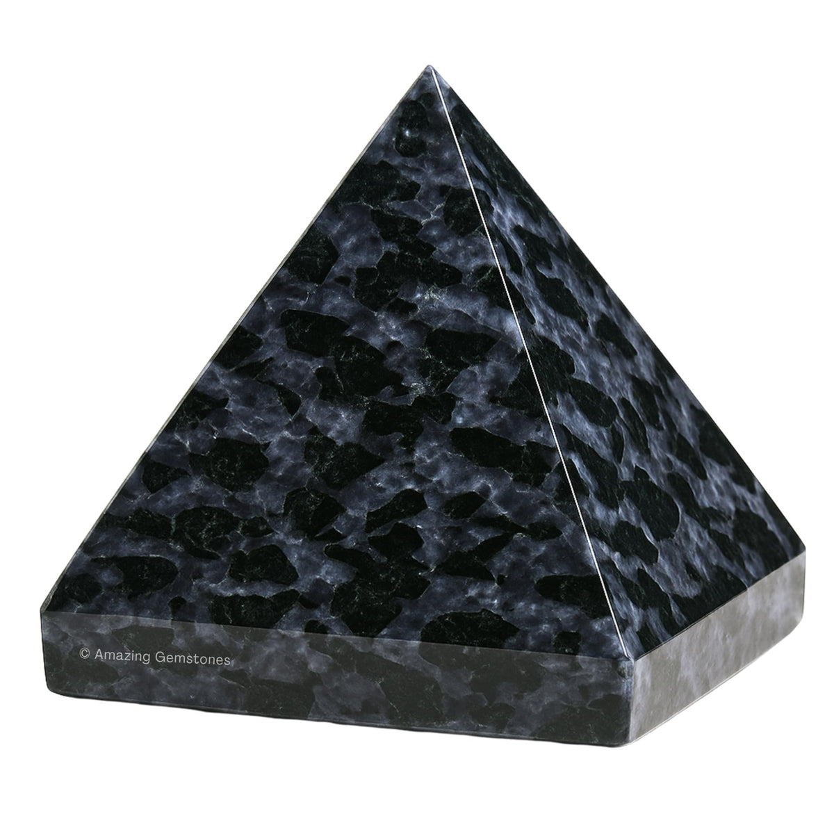 Amazing Gemstone Indigo Gabbro Pyramid Crystal Healing Stones - 2" Great Pyramid Figurine of Natural Stone Pyramid for Meditation, Reiki, Chakra Balancing and Crystal Pyramids Grid