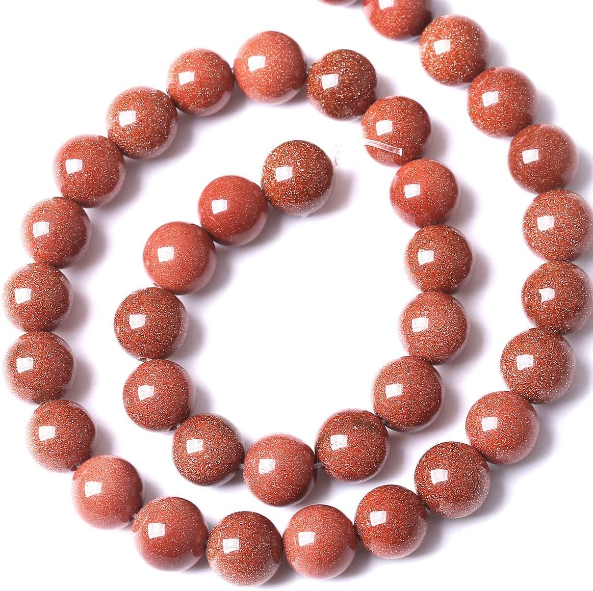 90PCS 4MM Gold Sand Stone Beads Natural Gemstone Bead Crystal Healing Energy Jewelry Making DIY 18 inches
