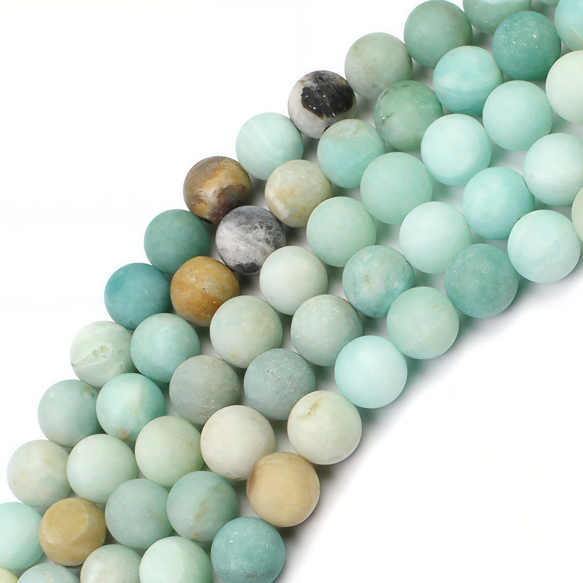 MJDCB Natural Matte Amazonite Round Loose Beads for Jewelry Making DIY Bracelet Necklace (6mm)