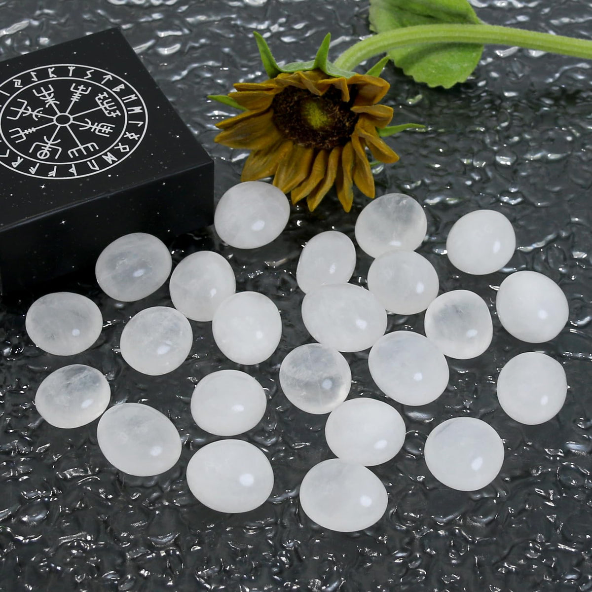 Namzi 10 Packs of Brazilian Tumbled Polished Natural Quartz Crystals, Crystals and Healing Stones Quartz Bulk for Wicca, Reiki, Healing Energy, Chakra Stones, Witchcraft Supplies(0.5LB)