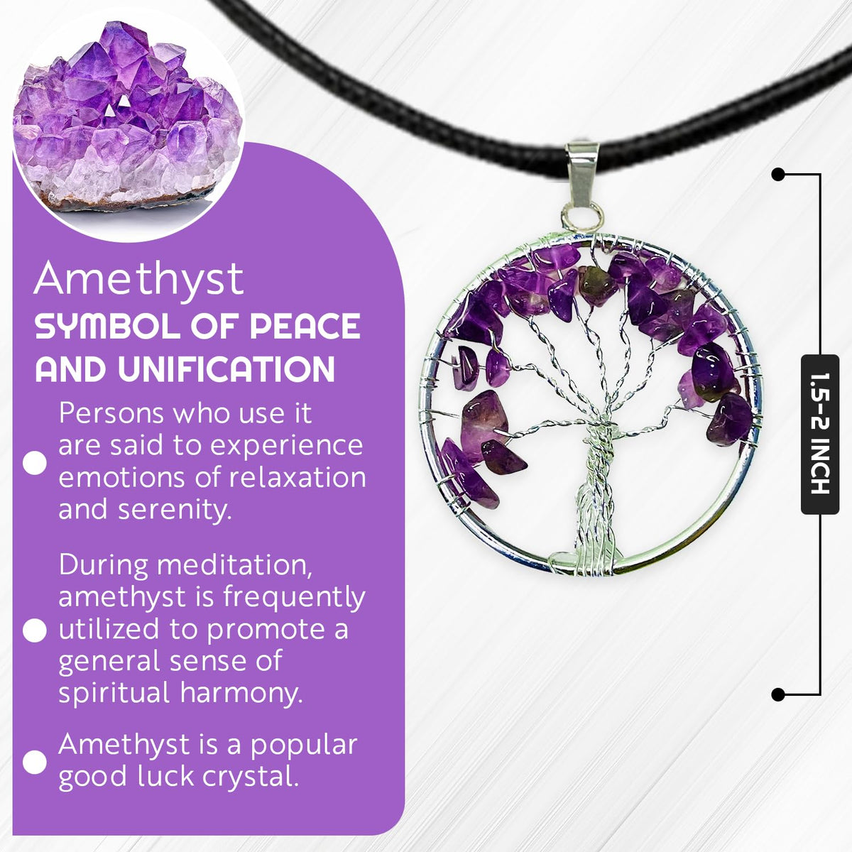 AstraVeda Amethyst Crystal Tree, Chakra Gemstone Gift for Feng Shui Healing
