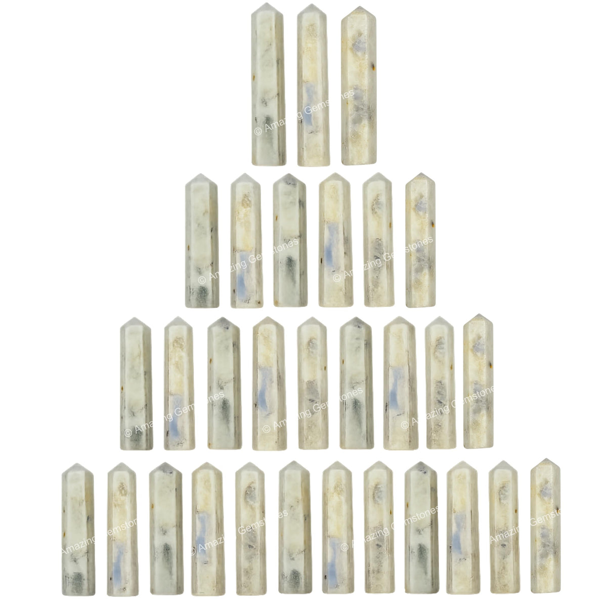 Amazing Gemstone Hackmanite Crystal Points Bulk Healing Crystals - Pack of 3 Single Terminated Healing Wand Point Bulk Crystals for Crafts, Crystal Grid, DIY Work - Premium Crystals - Beginners Gift