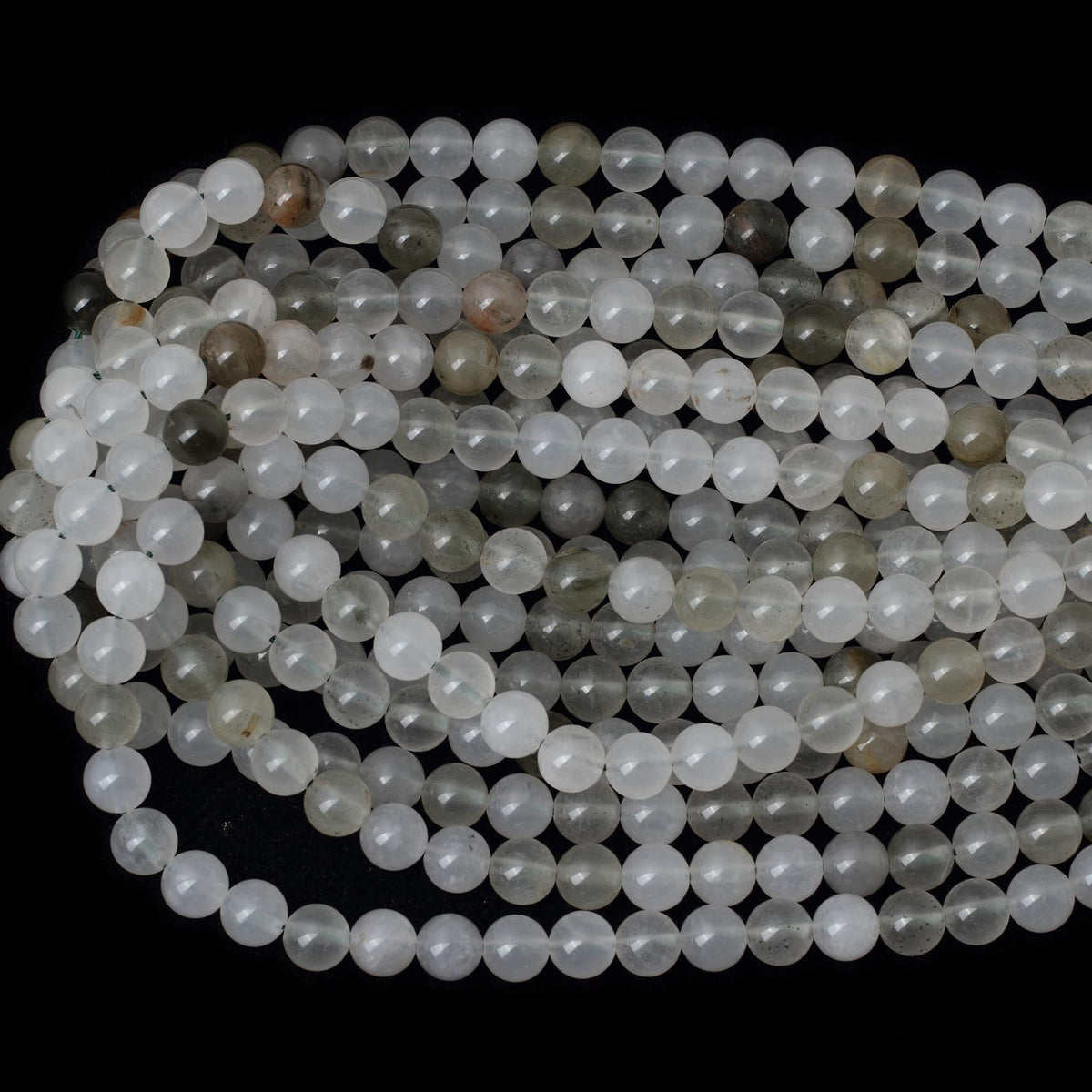 CHEAVIAN 45PCS 8mm Natural Light Green Ice Quartzite Crystal Round Loose Beads for Jewelry Making 1 Strand 15"