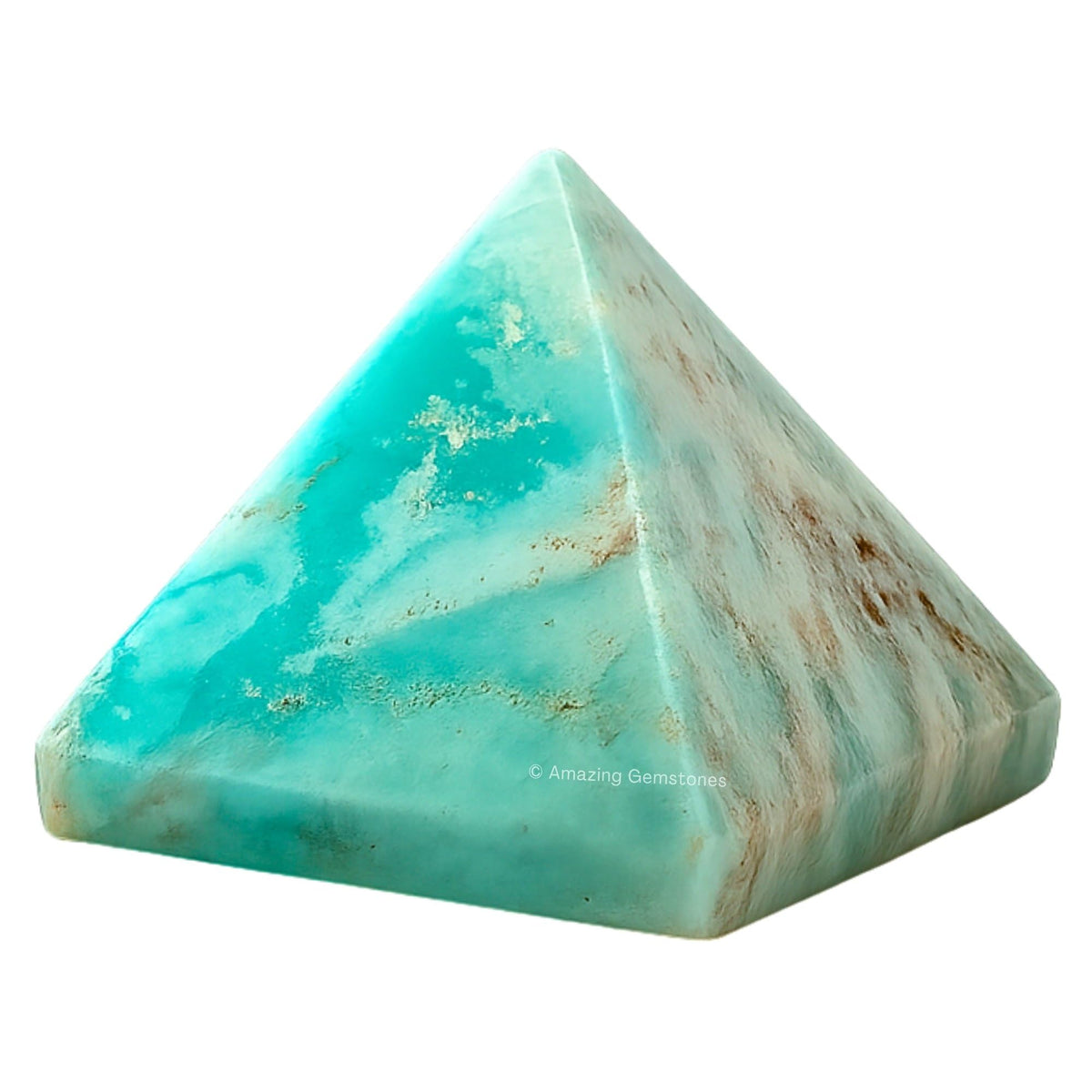 Amazing Gemstone Caribbean Calcite Pyramid Crystal Healing Stones - 1.5" Great Pyramid Figurine of Natural Stone Pyramid for Meditation, Reiki, Chakra Balancing and Crystal Pyramids Grid