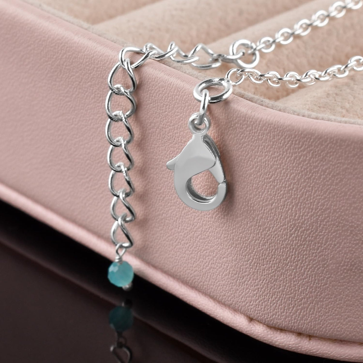 YANARA Amazonite Ankle Bracelet for Women Jewelry, Natural Birthstone, Gemstone Beads, Handmade Dainty Anklet 9"+1.25" inch, 3mm Rounds, Chakra Energy Crystals, Silver Plated Chain