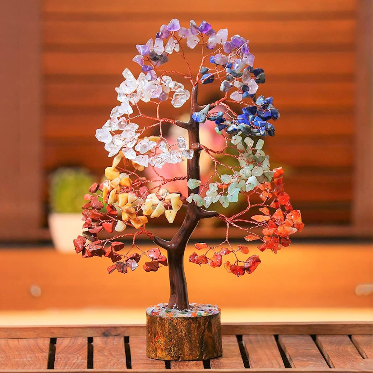Crocon® Seven Chakra Crystals Tree of Life, Gifts for Women, Men, Sister & Mom, Desk Decor Birthday Gifts, Money Tree Healing Crystals Women Gift Ideas, Housewarming Gift New Home, Sister Presents