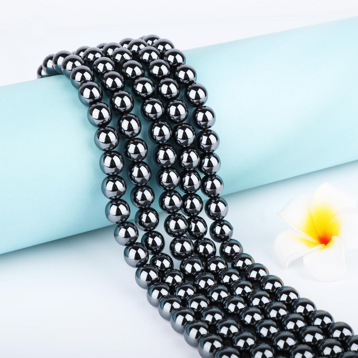 CMBYN Natural Stone Beads Round Genuine Real Stone Beading Strand Loose Gemstones DIY Smooth Bead for Bracelet Necklace Earrings Jewelry Making (Hematite, 10mm 36 Pieces)