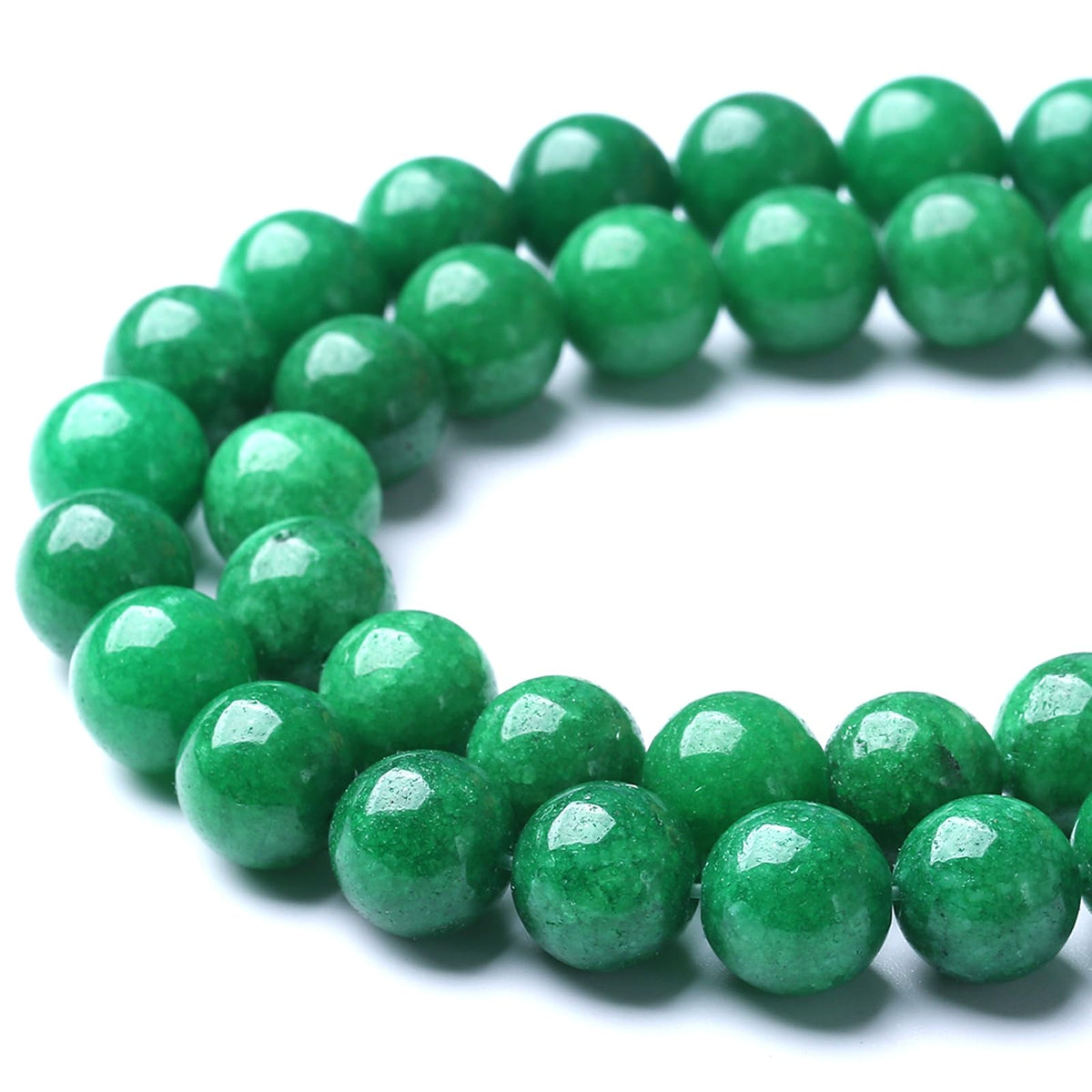 10MM Blackish Green Cloudy Chalcedony Stone Beads Round Loose Beads for Jewelry Making Bracelet Necklace 72pcs 2 Strands 32"