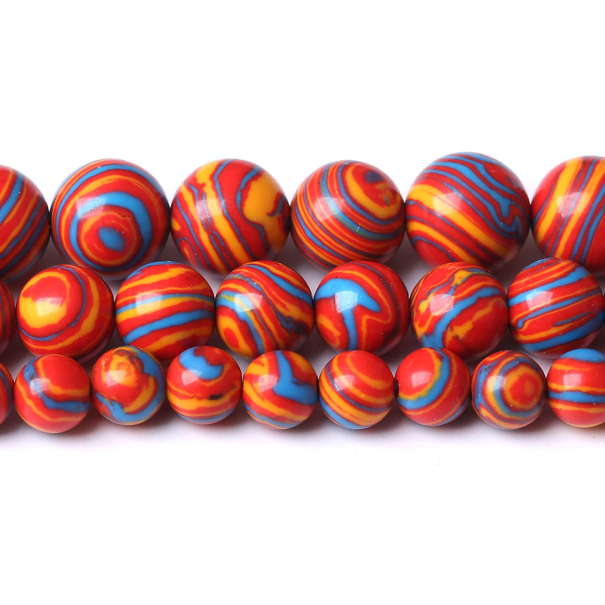 60PCS 6MM Beads Red Malachite Beads Round Loose Beads Natural Gem Beads for Jewelry Making 15"