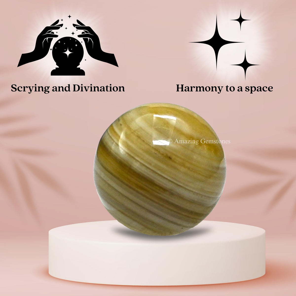 Amazing Gemstone Lace Agate Crystal Ball - 1" Inches Crystal Sphere Meditation Balls for Witchcraft and Decorative Balls - Crystals and Healing Stones Beginners Gift (Pack of 1)