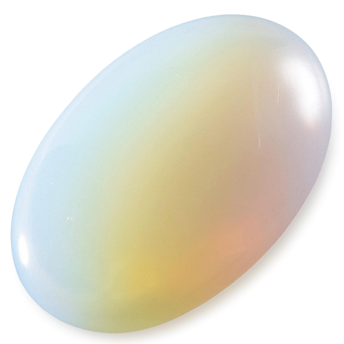 KALIFANO Opalite Palm Stone with Healing & Calming Effects - High Energy Moonstone with Information Card - Reiki Worry Crystal Used for Soothing Energy (Family Owned and Operated)