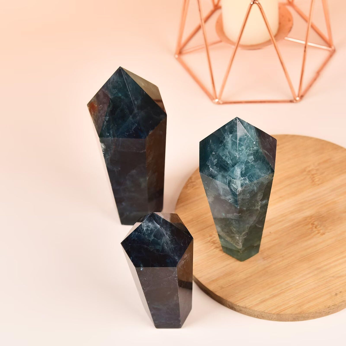 VIZYTOU Green Fluorite Stone Tower Obelisk Large Healing Crystal Rock Point Wand Reiki Healing Meditation Stone 0.6-1.1 LBS