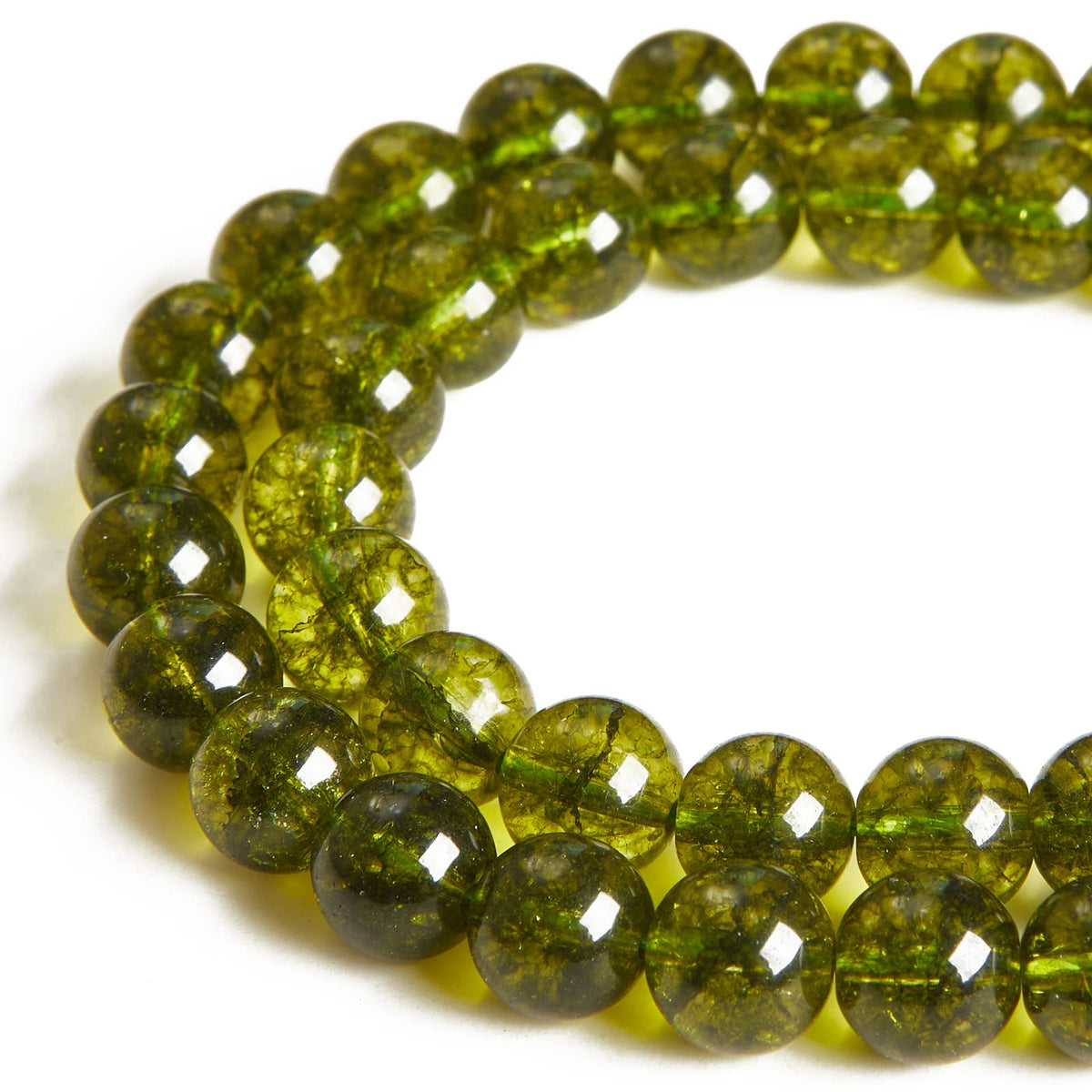 100pcs 8mm Peridot Beads Natural Gemstone Beads Round Loose Beads for Jewelry Making