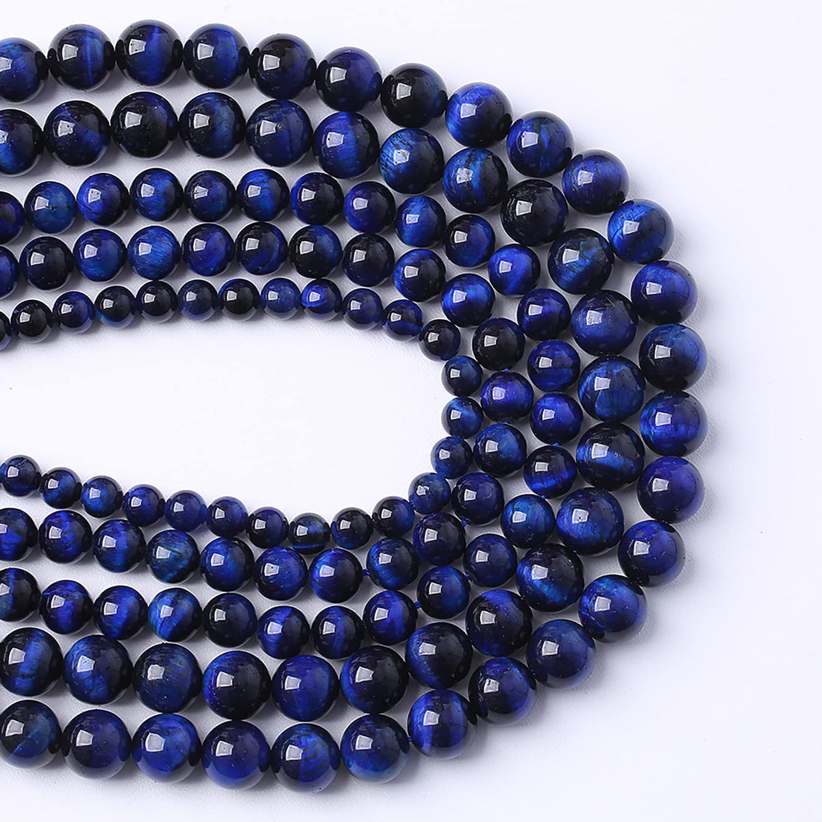 8mm 45PCS Natural Stone Lapis Blue Tiger Eye Beads 5A Quality Spacer Loose Beads for Jewelry Making DIY Bracelet Accessories