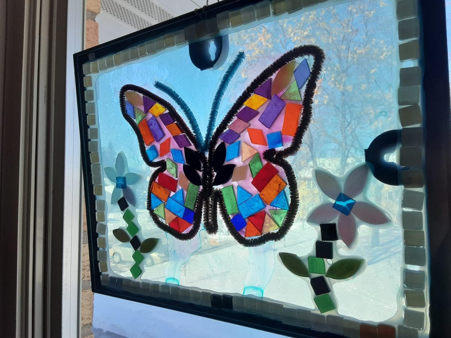 4 Shapes Mixed Glass Mosaic Tiles,Square+Diamond+Triangle+Rectangle 220 PCS Stained Glass Mosaic Pieces for Handmade Art Crafts and Home Decoration (Black)