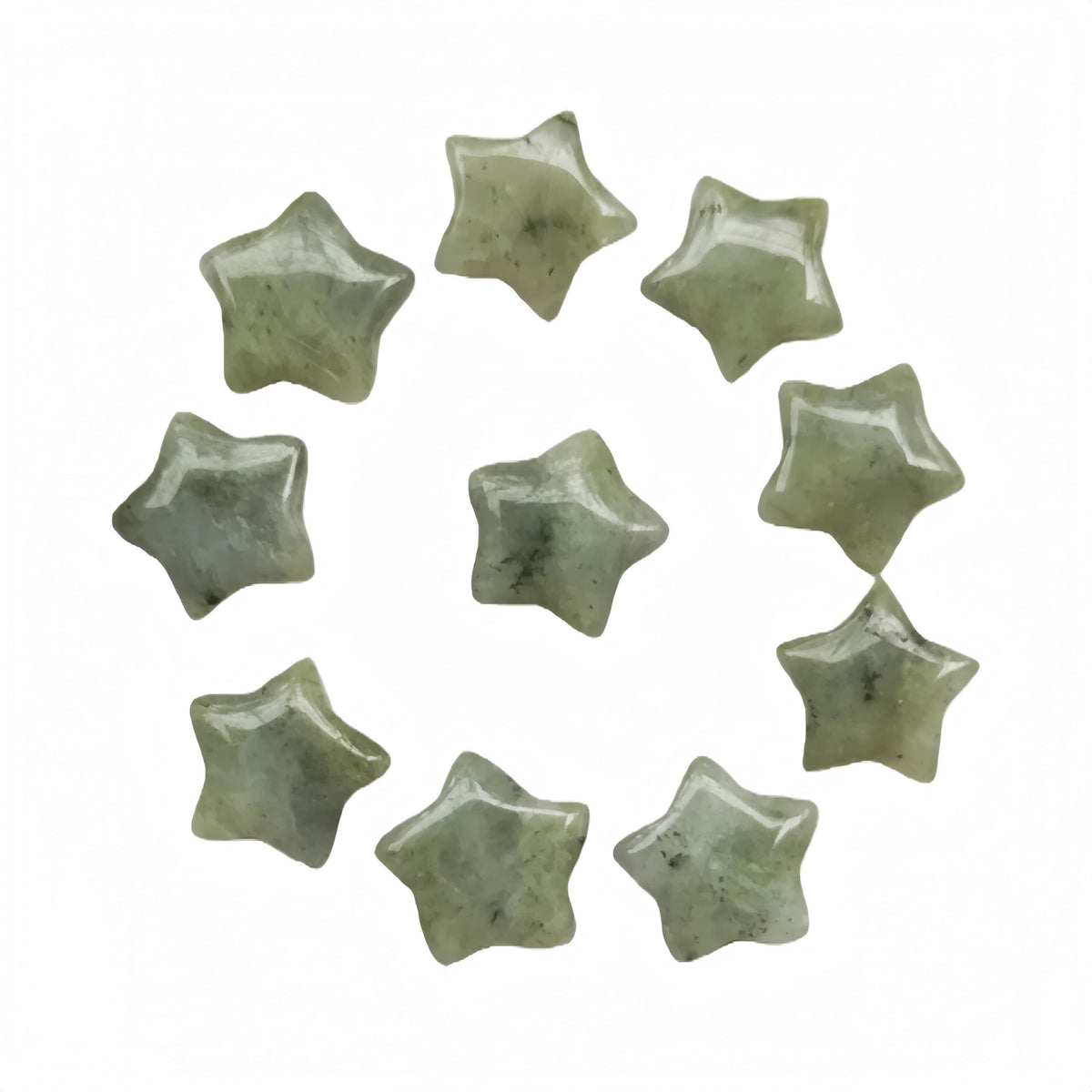 Sunshcat Natural Moonstone 10Pcs Star Shaped Thumb Crystals and Healing Stone,0.6" Haped DIY Jewelry Pendant ﻿