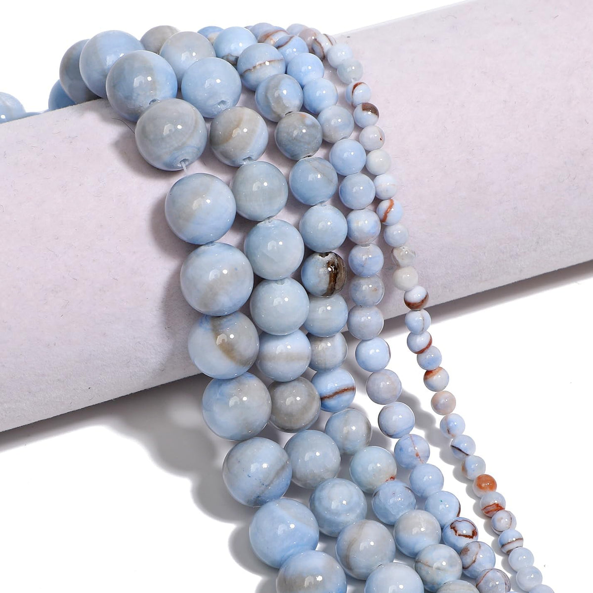 Yochus 60pcs 6mm Grayish Blue Persian Jade Energy Healing Round Bulk Gemstone Beads for Jewelry Making Bracelet Necklace Earring DIY