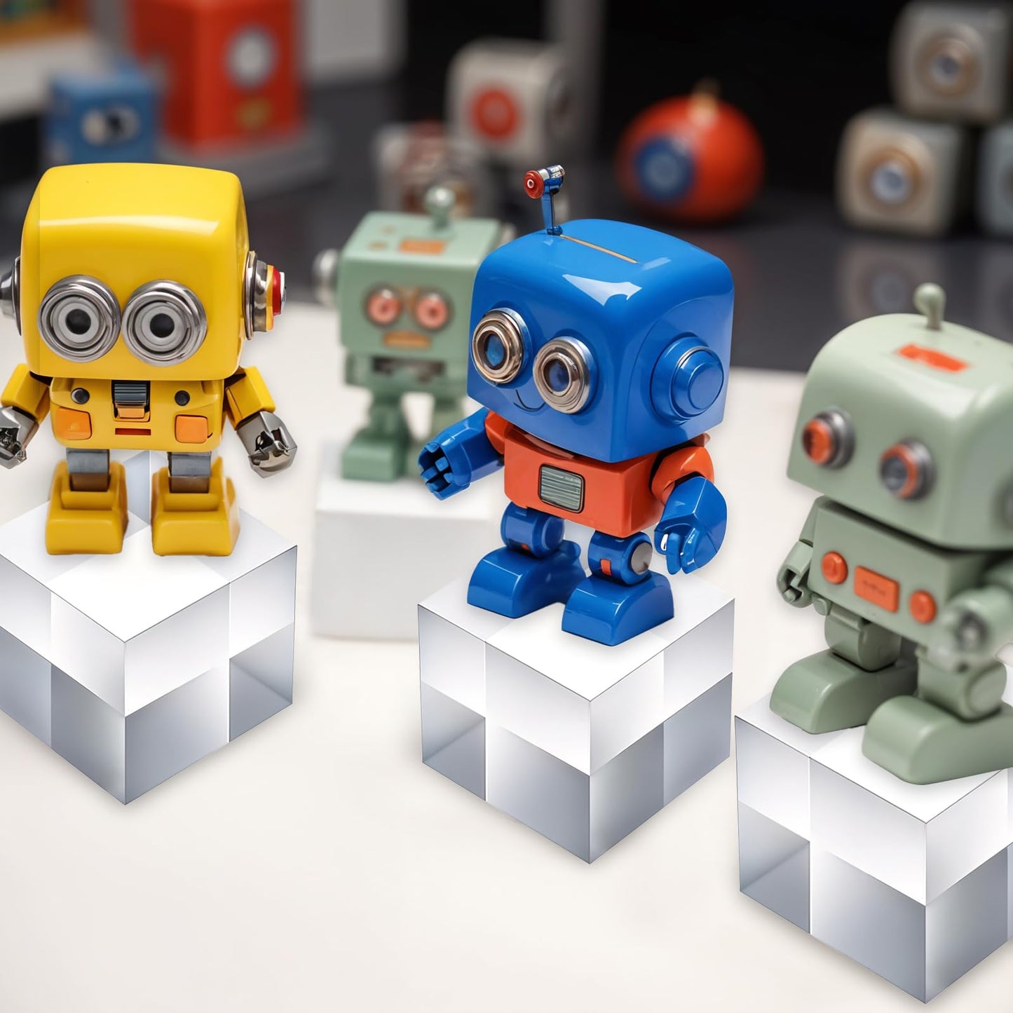 DIVINA VITAE 16Pcs Acrylic Square Display Block Clear Polished Acrylic Risers Display Stands 1 x 1 x 1 Inch Cubes Solid Pedestal Stand for Jewelry Perfume Collection Showing
