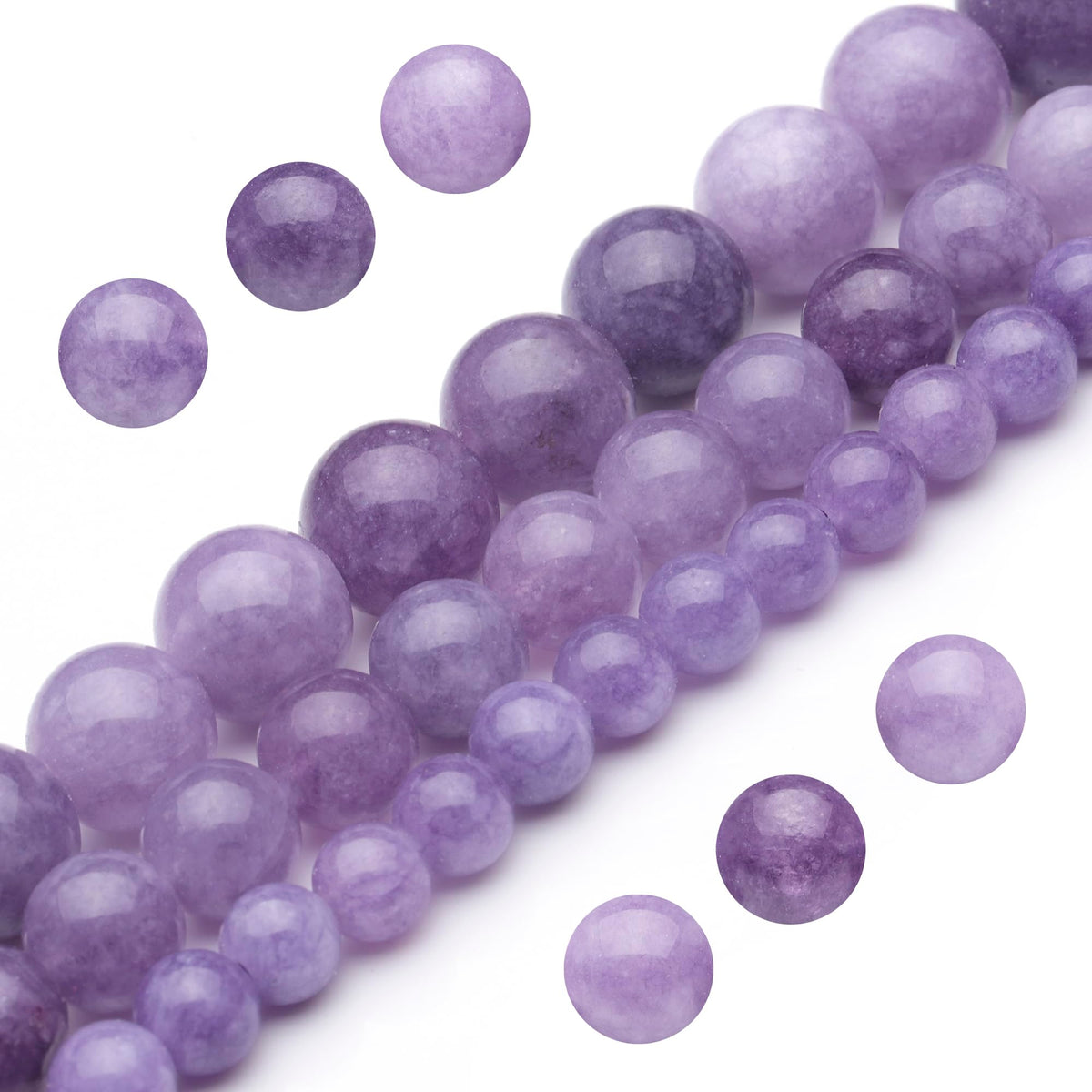 Youngbling Natural Gemstone Beads for Jewelry Making,6mm Lepidolite Polished Round Smooth Stone Beads for Bracelet Necklace 15 Inch(Lepidolite,6mm)